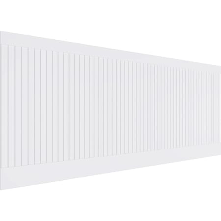 Ekena Millwork 40"H x 94 1/2"W Beadboard PVC Wainscot Paneling Kit WPK40X94BBD